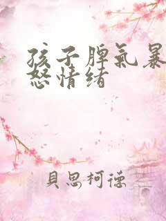 孩子脾气暴躁易怒情绪