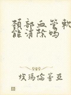 颈部血管软斑块能消除吗