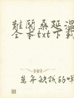 难哄桑延温以凡全本txt下载