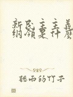 新民主主义革命纲领是什么