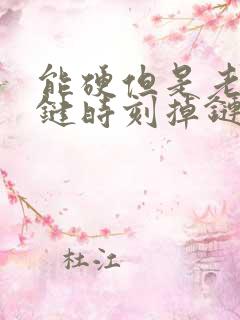 能硬但是老是关键时刻掉链子