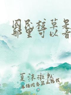 国民校草是女生那里可以看