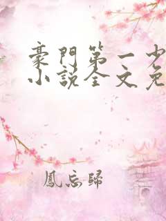 豪门第一少奶奶小说全文免费阅读