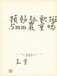 颈动脉软斑块1.5mm严重吗