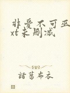 非爱不可巫哲txt未删减