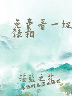 免费看一级黄色录相