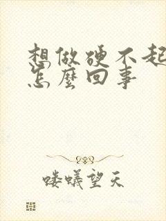 想做硬不起来是怎么回事