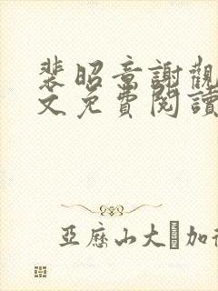 裴昭意谢观玄全文免费阅读笔趣阁