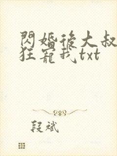 闪婚后大叔每天狂宠我txt