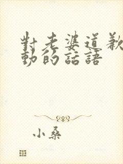 对老婆道歉最感动的话语