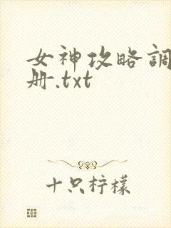 女神攻略调教手册.txt