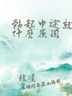 勃起中途就软了什么原因