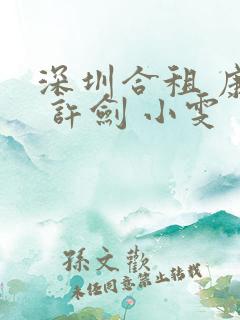 深圳合租 康捷 许剑 小雯