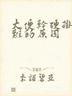 大便干硬排便困难的原因