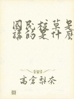 国民校草是女生讲的是什么