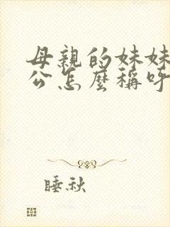 母亲的妹妹的老公怎么称呼