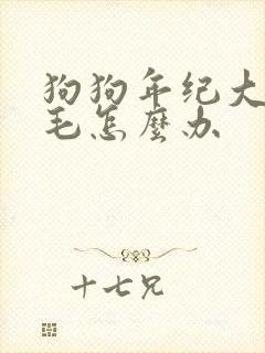 狗狗年纪大了掉毛怎么办