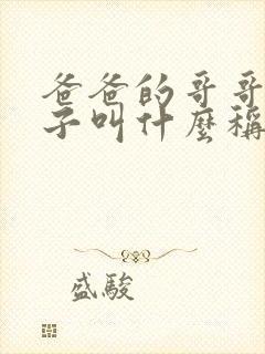 爸爸的哥哥的妻子叫什么称呼