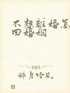 不想离婚怎样挽回婚姻