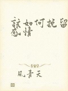 该如何挽留一段感情