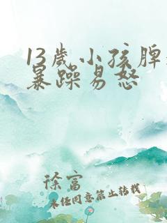 13岁小孩脾气暴躁易怒