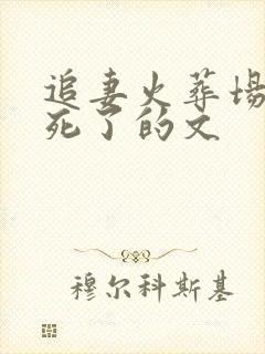 追妻火葬场女主死了的文