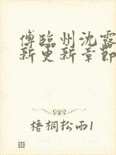 傅临州沈露薇最新更新章节笔趣阁更