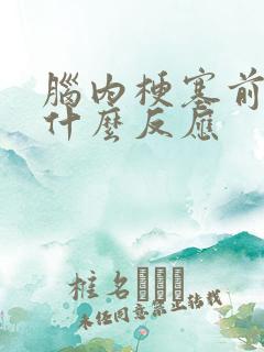 脑内梗塞前兆有什么反应