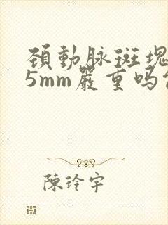 颈动脉斑块1.5mm严重吗能治好吗