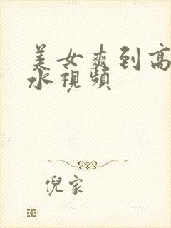 美女爽到高潮喷水视频