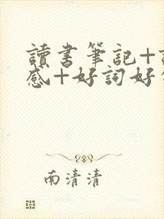 读书笔记+读后感+好词好句