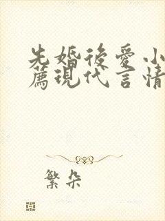 先婚后爱小说推荐现代言情