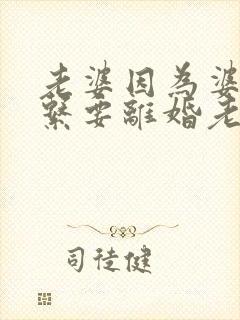 老婆因为婆媳关系要离婚老公怎么办