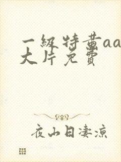 一级特黄aaa大片免费