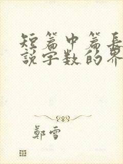 短篇中篇长篇小说字数的界定