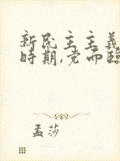 新民主主义革命时期,党面临的