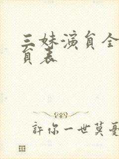 三妹演员全部演员表