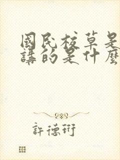 国民校草是女生讲的是什么