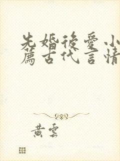 先婚后爱小说推荐古代言情