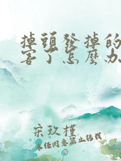 掉头发掉的太厉害了怎么办