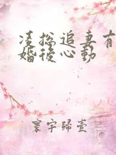 凌总追妻有点甜婚后心动