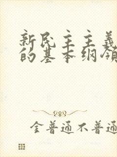 新民主主义革命的基本纲领有哪些