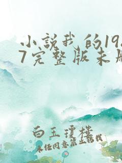 小说我的1987完整版未删减小说