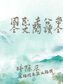 国民老公带回家全文阅读全文