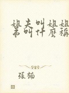 姐夫叫姐姐的弟弟叫什么称呼