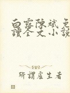 白露陈斌免费阅读全文小说最新章节