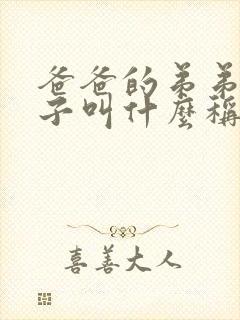 爸爸的弟弟的妻子叫什么称呼