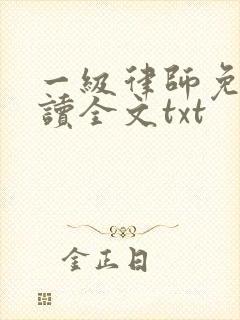 一级律师免费阅读全文txt
