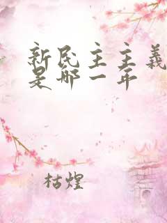 新民主主义革命是哪一年