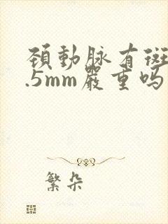 颈动脉有斑块1.5mm严重吗